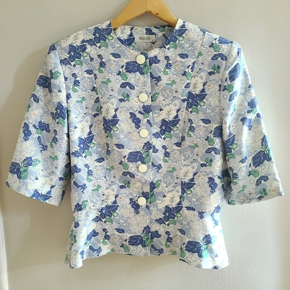 Vintage silk‎ skirt suit set floral - Picture 2 of 14